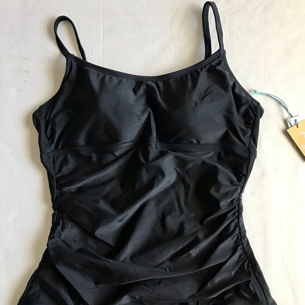 Kona Sol‎ Women's XL (16) Full Coverage Shirred Front One Piece Swimsuit - Picture 5 of 9
